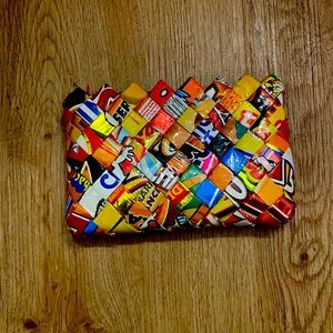 Colorful Woven Recycled Clutch
